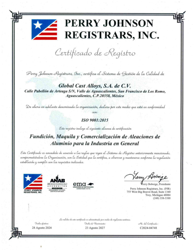CERTIFICADO ISO 28 AGO 2024 AL 23 AGO 2027